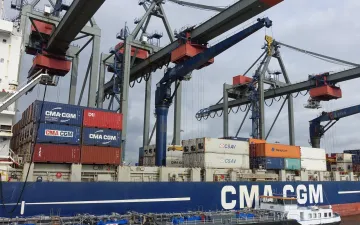 Container terminal in the Port of Rotterdam, the Netherlands